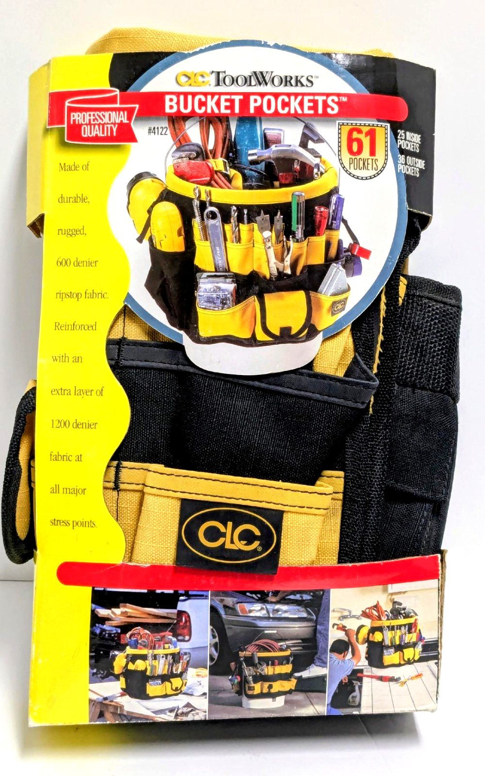 CLC Custom LeatherCraft 4122 5 Gallon Bucket Organizer 61 Pocket Tool Holder NEW