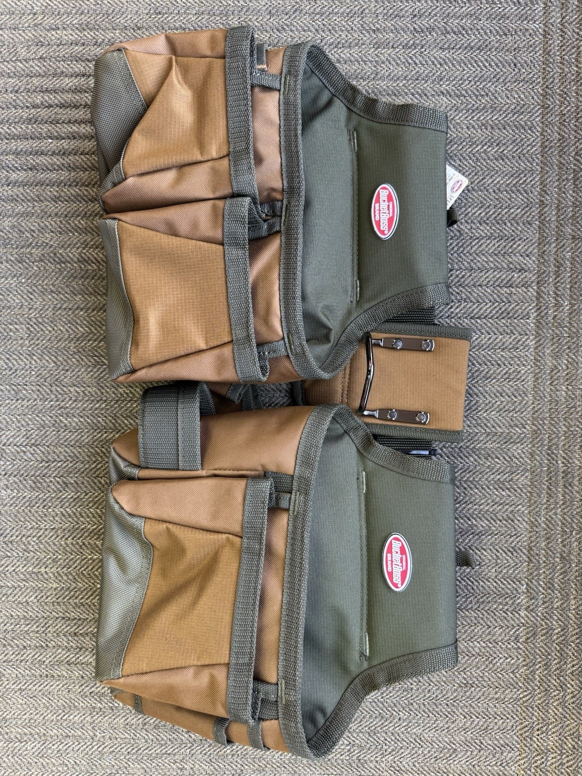 52 Inch Brown Tool Belt With Reinforced Pouches Adjustable Waist Bag System
