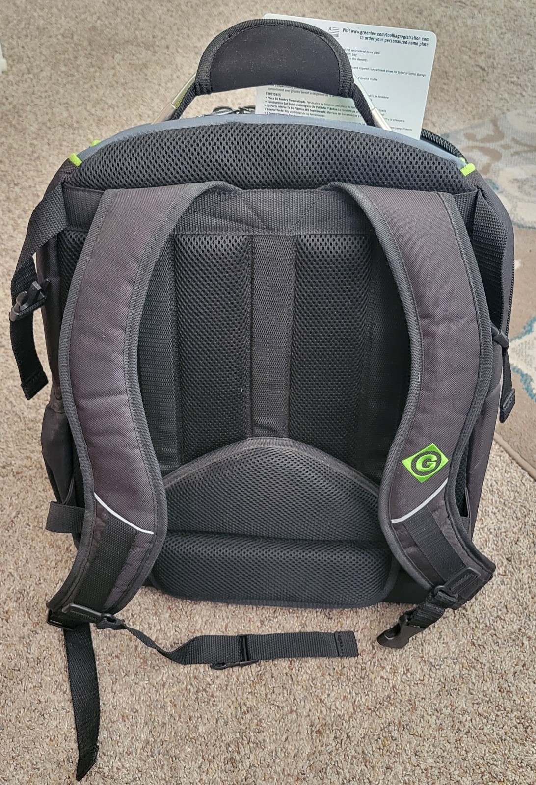 Greenlee 0158-27 Tool Backpack, Black, Polyester, 27 Pockets