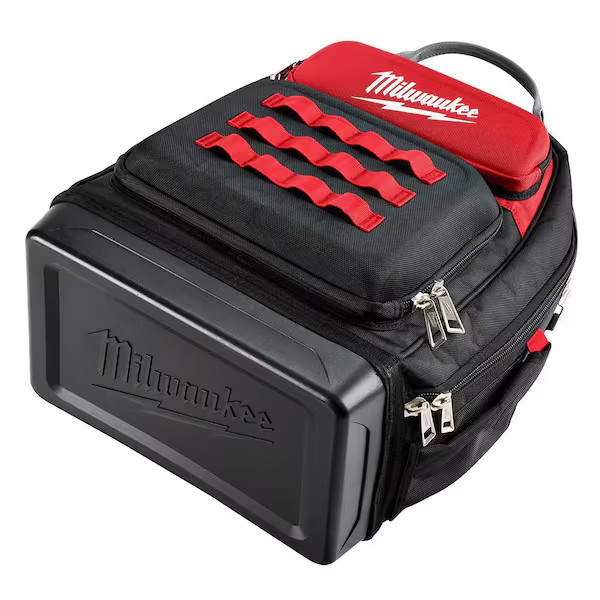 Milwaukee Jobsite Backpack 15-In Hardshell Protected Storage Organizer Tool Bag