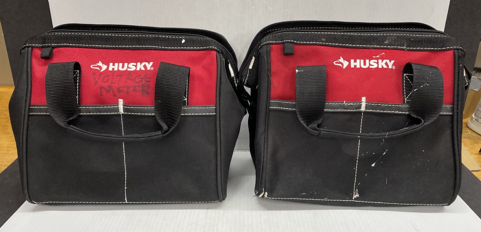 Husky 10″ Tool Bags – LOT OF 2 Canvas Zippered 10in 10 inch (Model 82124N14)