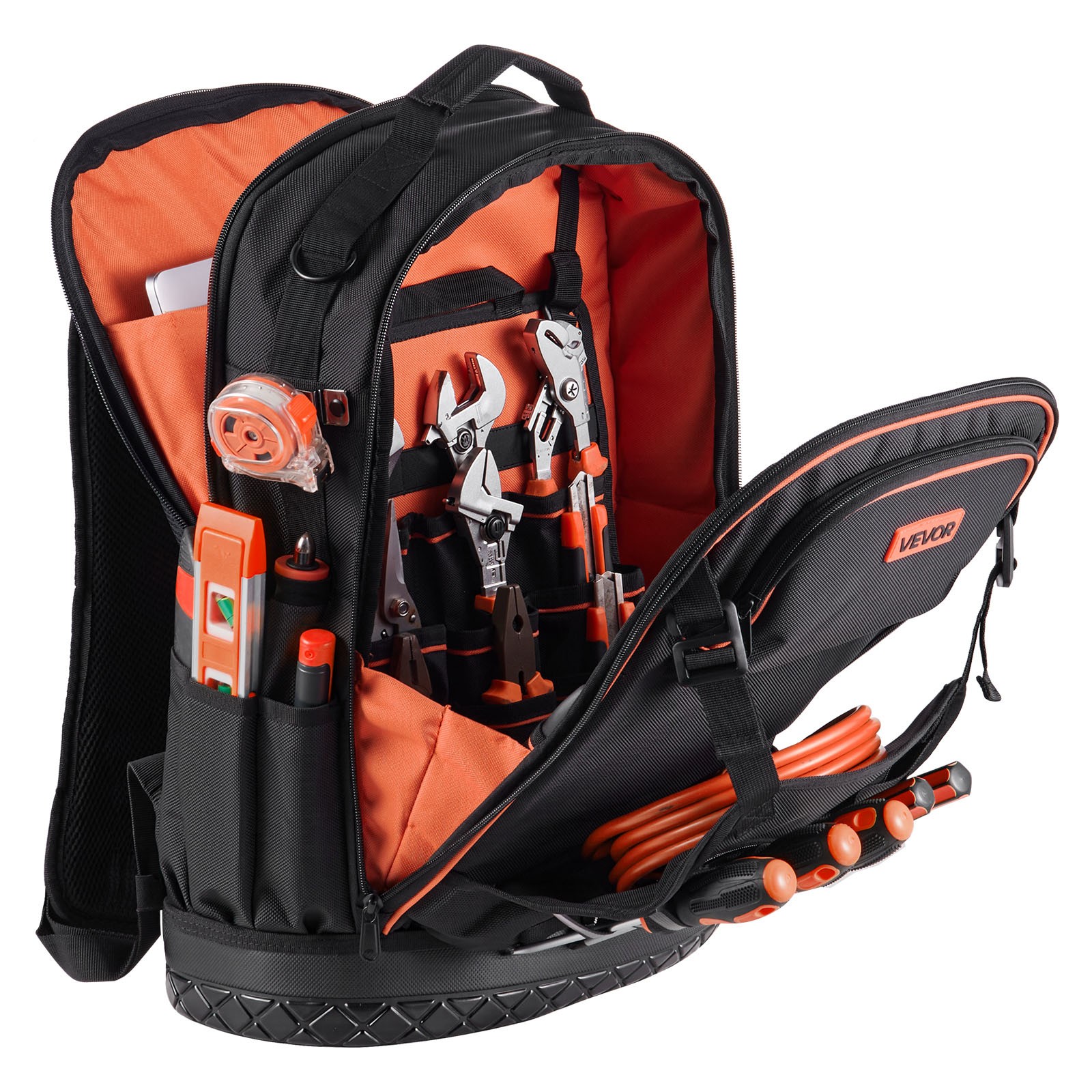 VEVOR Tool Backpack 65 Pockets Tear-resistant Jobsite Backpack for Electrician