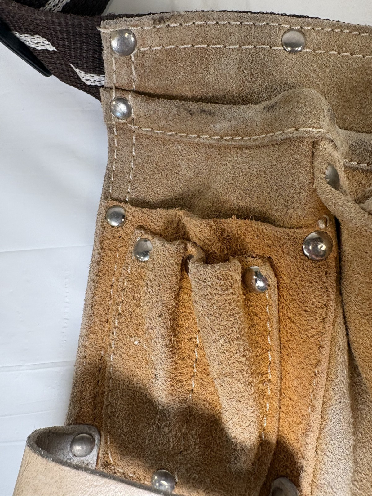 TOOL BELT Carpenter Apron MULTI-POCKET Heavy Split Cowhide LEATHER Vintage