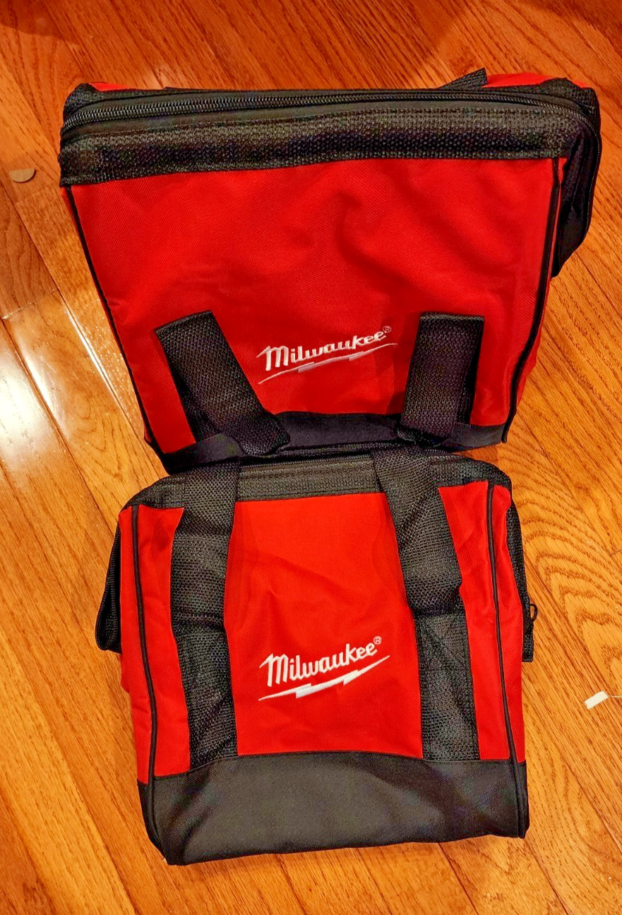 NEW Milwaukee M12 M18 Contractor Tool Bags 11″ x 10″ x 8″ Case Small Size -(2)