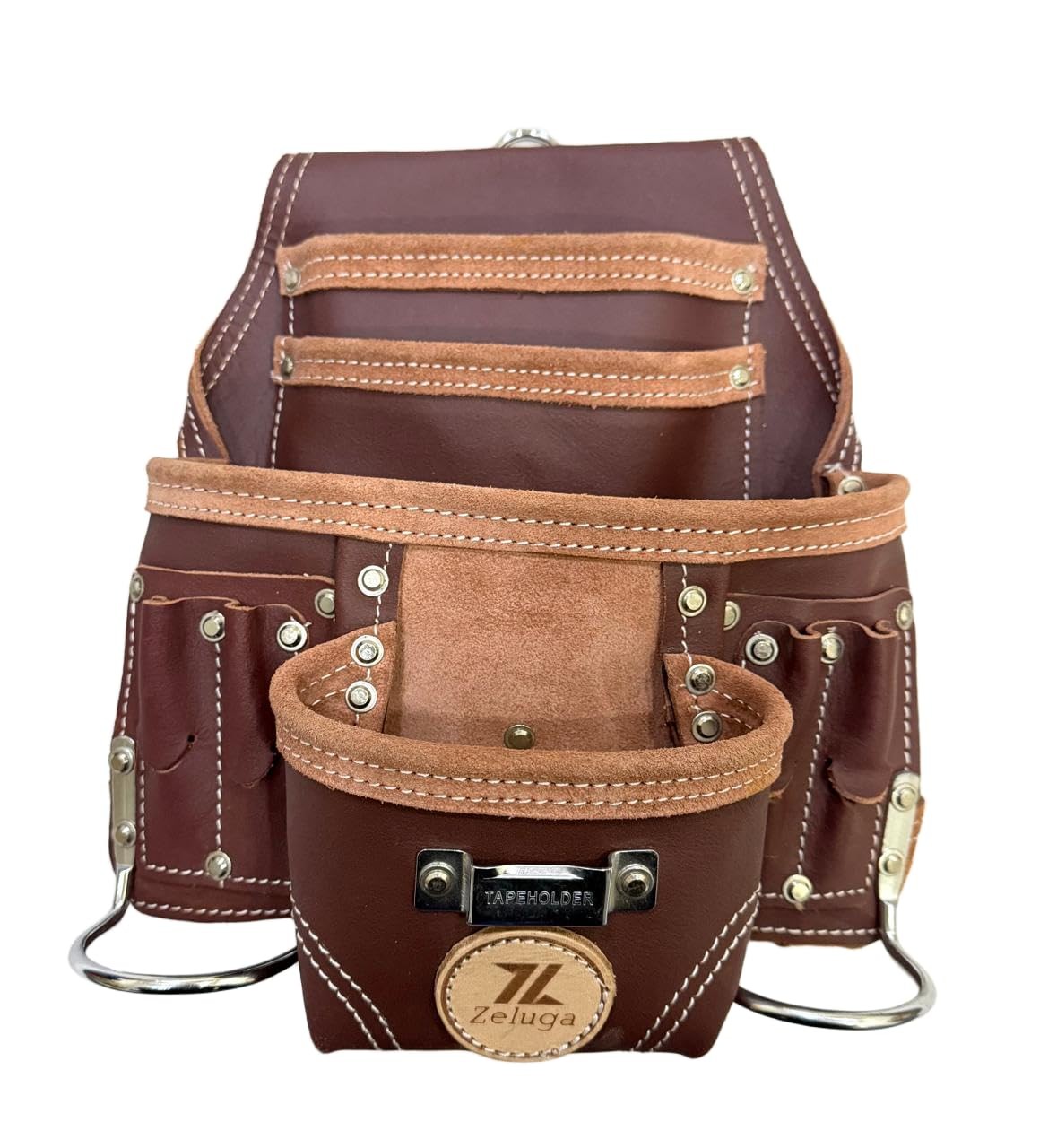 Zeluga 20-110 10 Pocket Rigger Heavy Duty Leather Tool Bag, Brown