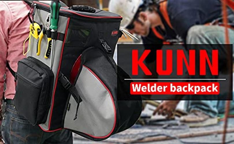 Tool Backpack Welder Backpack with helmet catch , big storage room for