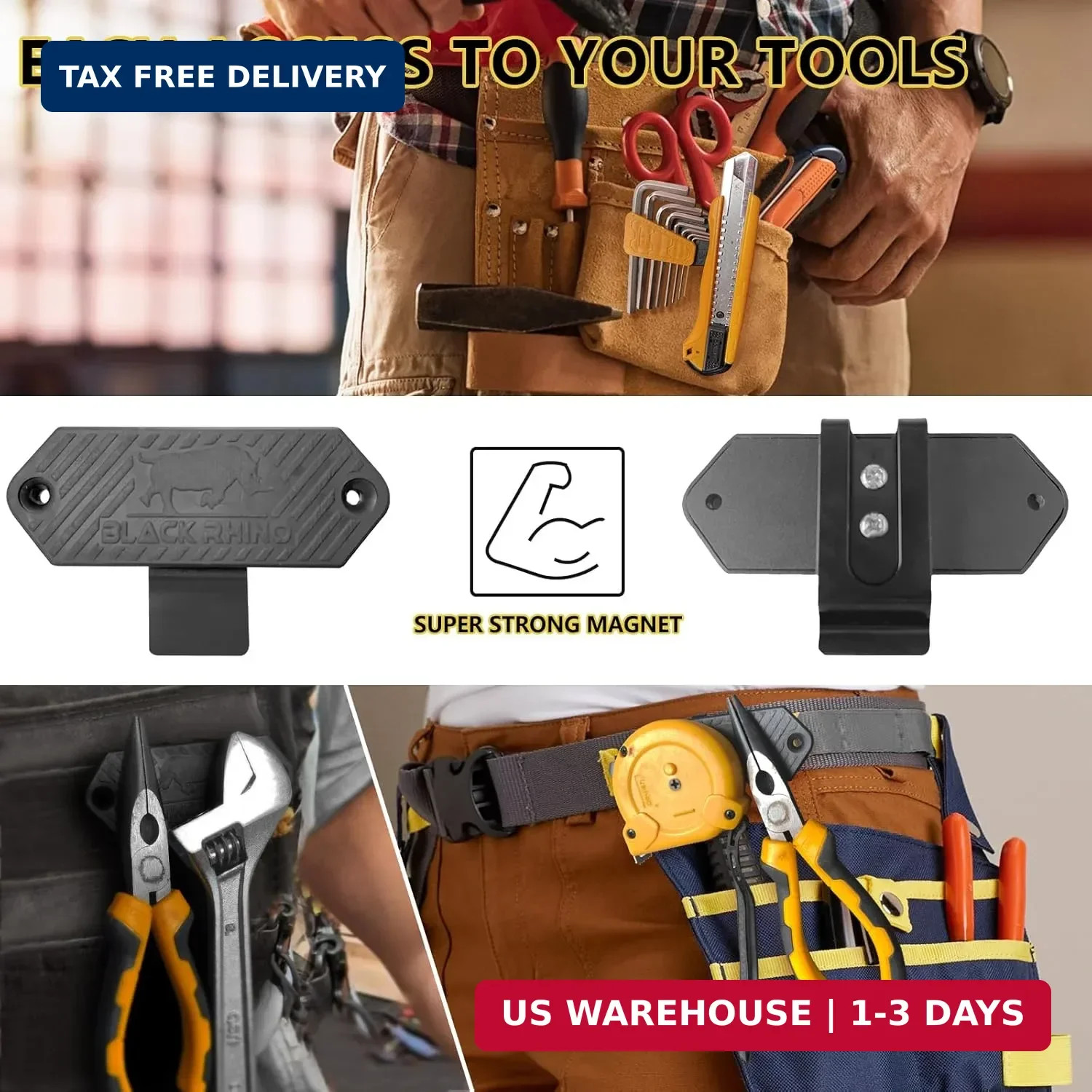 Magnetic Tool Holder, Strong Magnetic Tool Belt Clip, Magnetic Tool Holder Stora