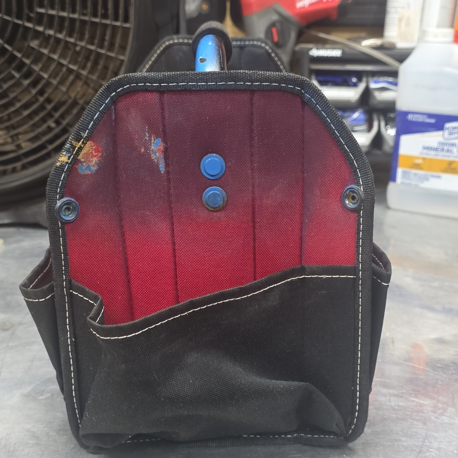Husky Open Top Tool Tote Bag Red Black Heavy Duty Tool Organizer