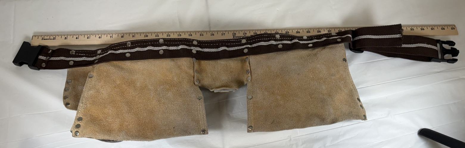 TOOL BELT Carpenter Apron MULTI-POCKET Heavy Split Cowhide LEATHER Vintage