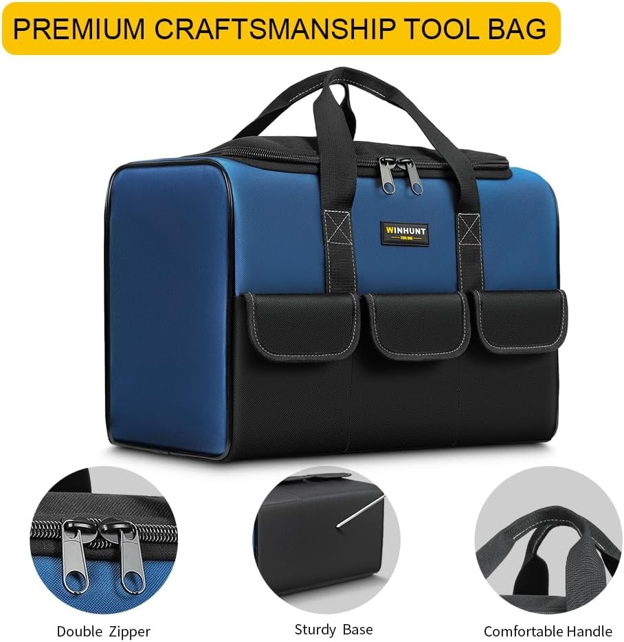 Large 1680D Tool Bag 5 Pockets Heavy Duty Electrician DIY Craftsmen Blue