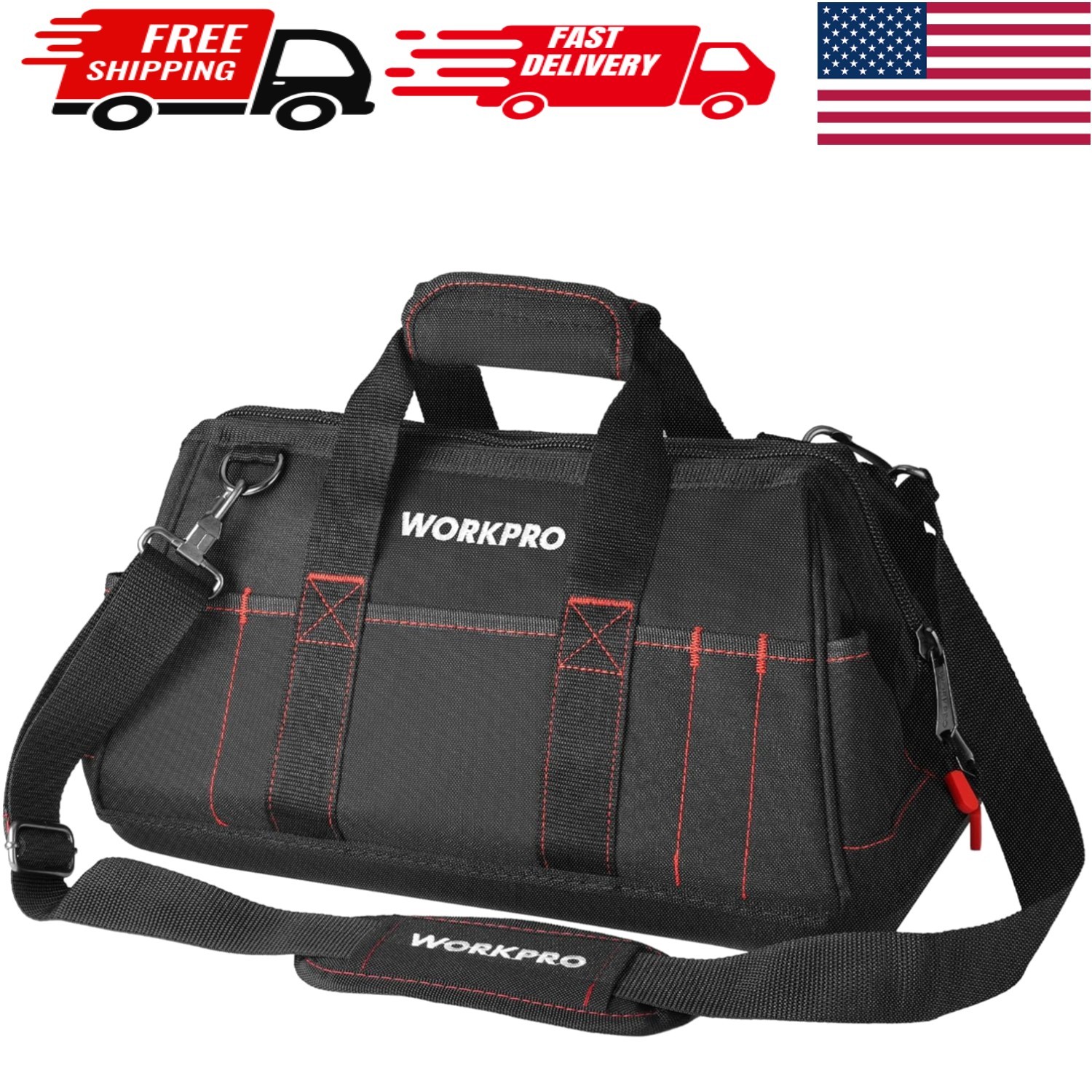 16-Inch Waterproof Tool Storage Bag with Wide Mouth – Ideal Organizer for DIY