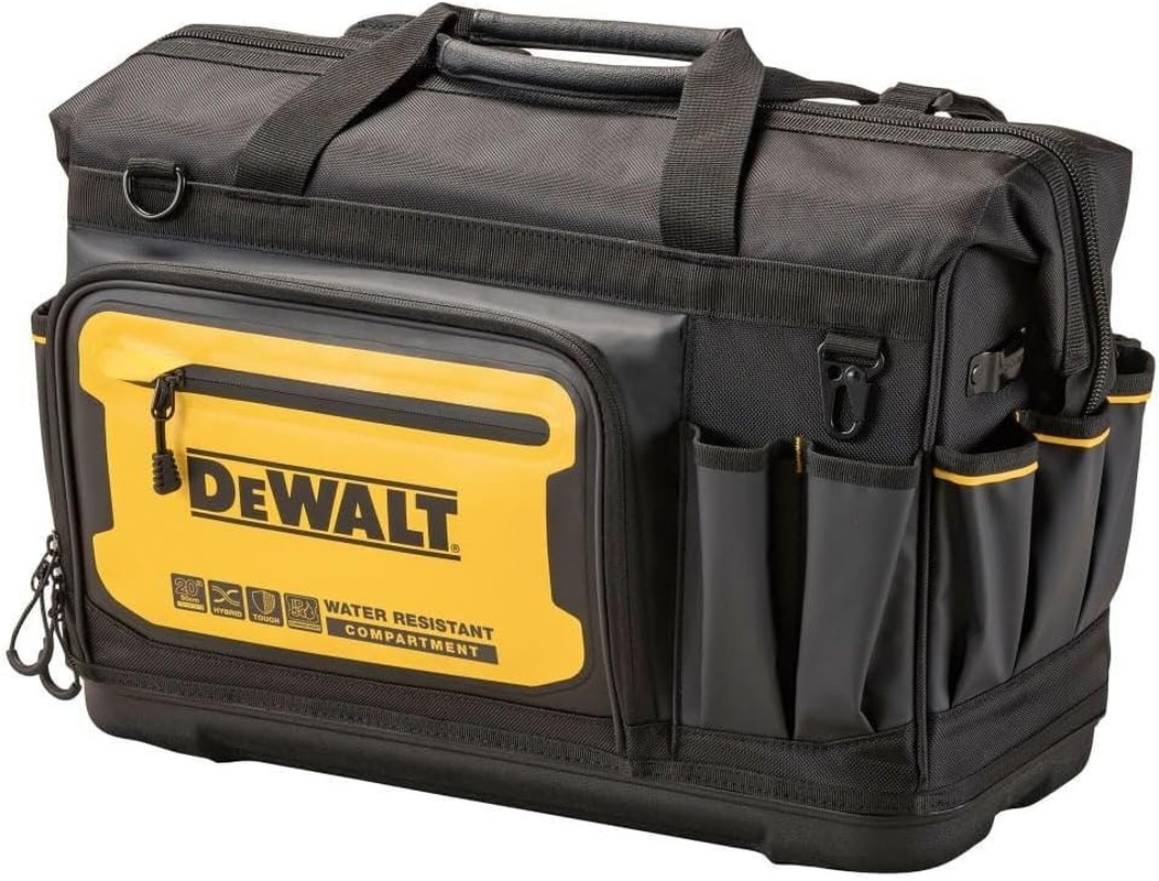 Tool Bag, Water Resistant, Hard Bottom, 20-Inch, Professional Tool Tote with Org