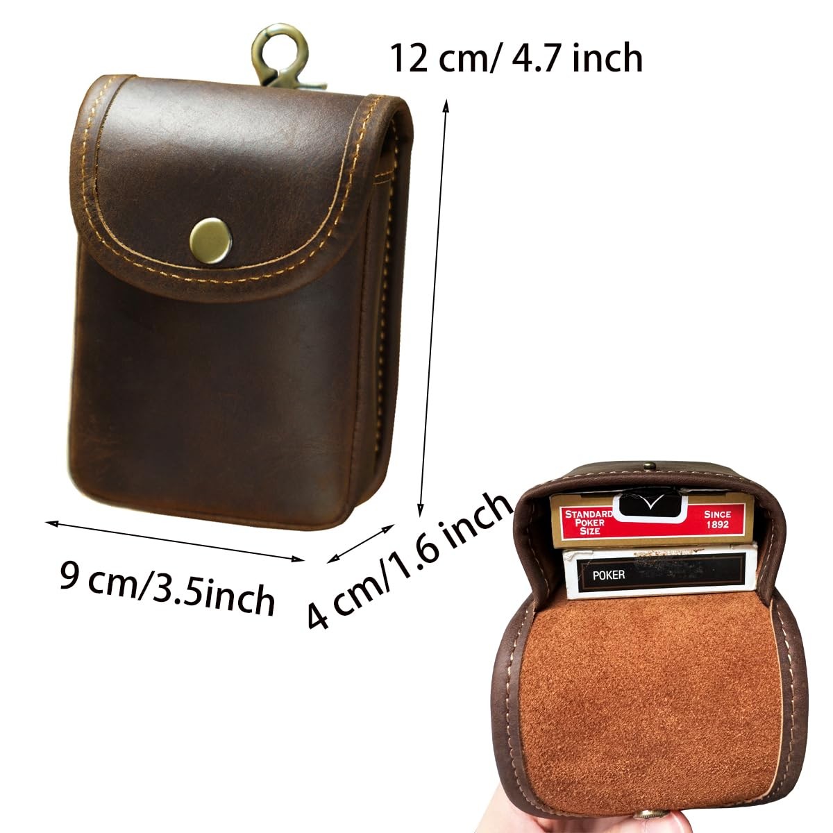 aolaso Holster Pouch, Durable Leather EDC Waist Bag for Coins, Car Keys, Head…