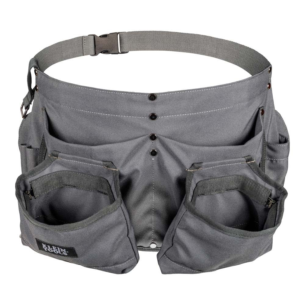 Klein Tools 21024 8-Pocket Tool Apron Duck Canvas Gray Adjustable Belt