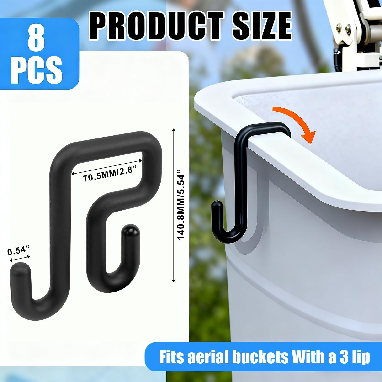 8PCS Heavy Duty 3″ Lineman Bucket Hooks | Tool Holders, 40lb Capacity, Durable S