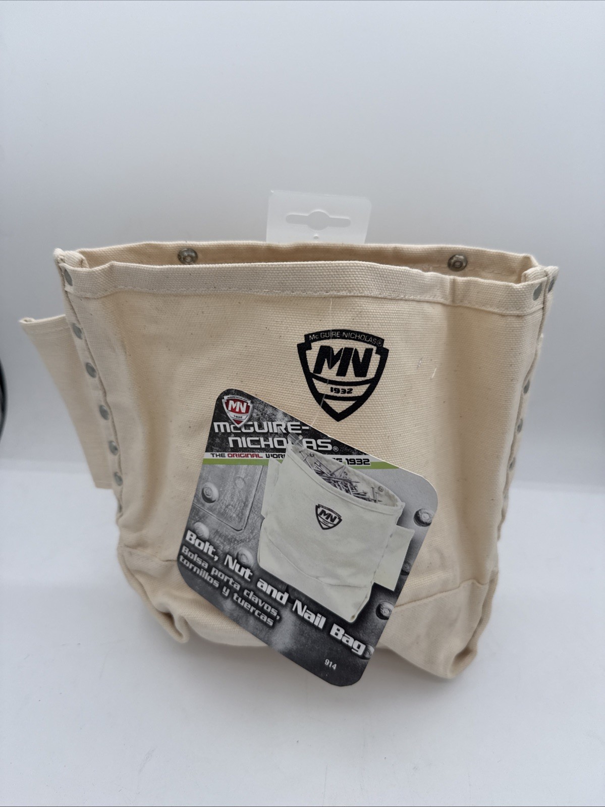 McGuire-Nicholas #914 Tool Bolt Nut & Nail Bag Canvas Pouch Made in Mexico NOS