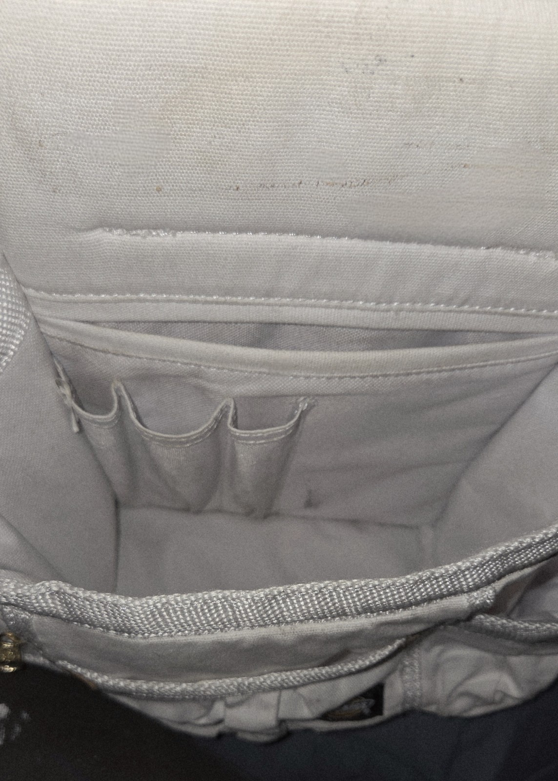 Dickies White Canvas Tool Belt Pouch Adjustable Strap Quick Release Buckle