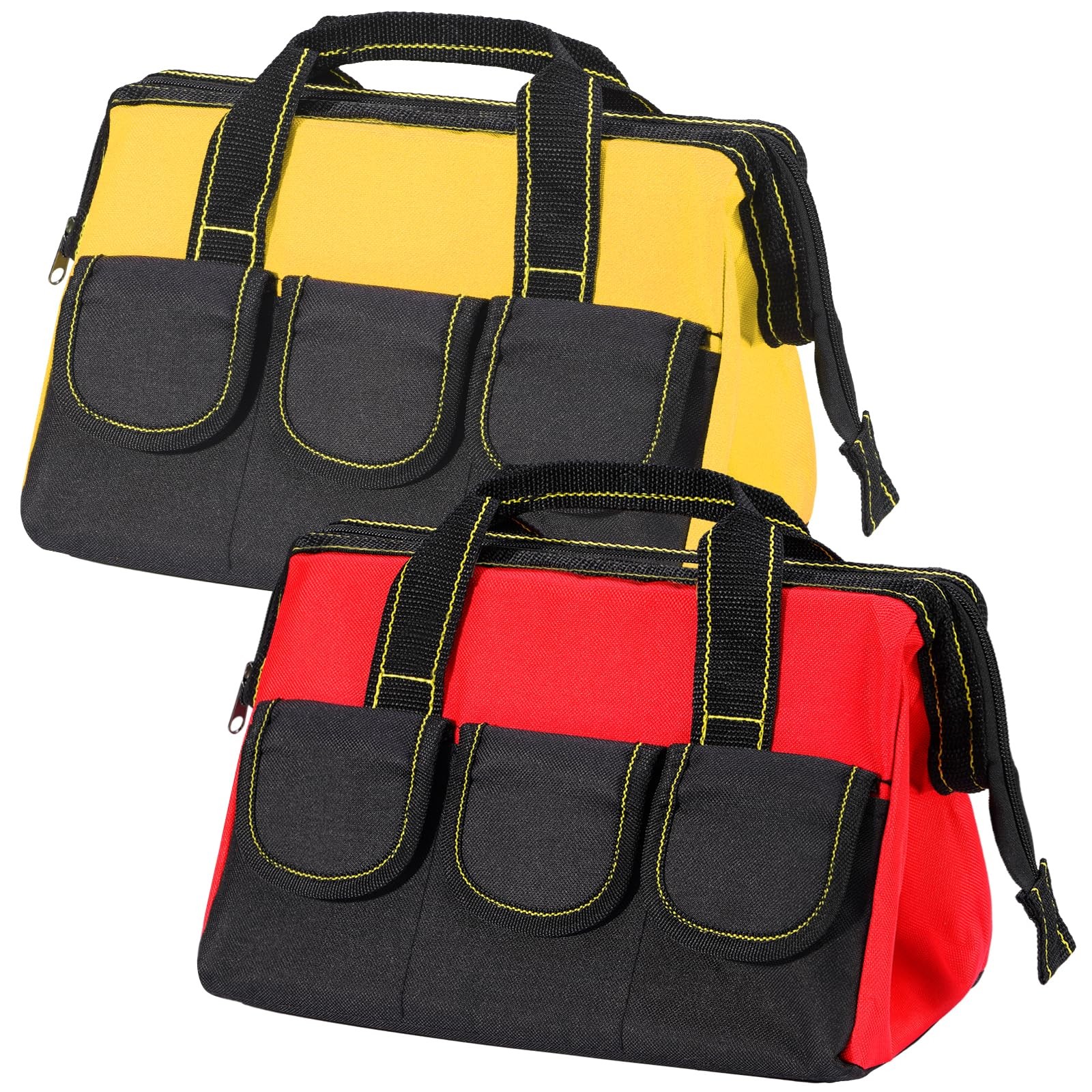 2Pcs Tool Bag for Men with Hard Bottom, Wide Mouth Tool Bag Organizer for mul…
