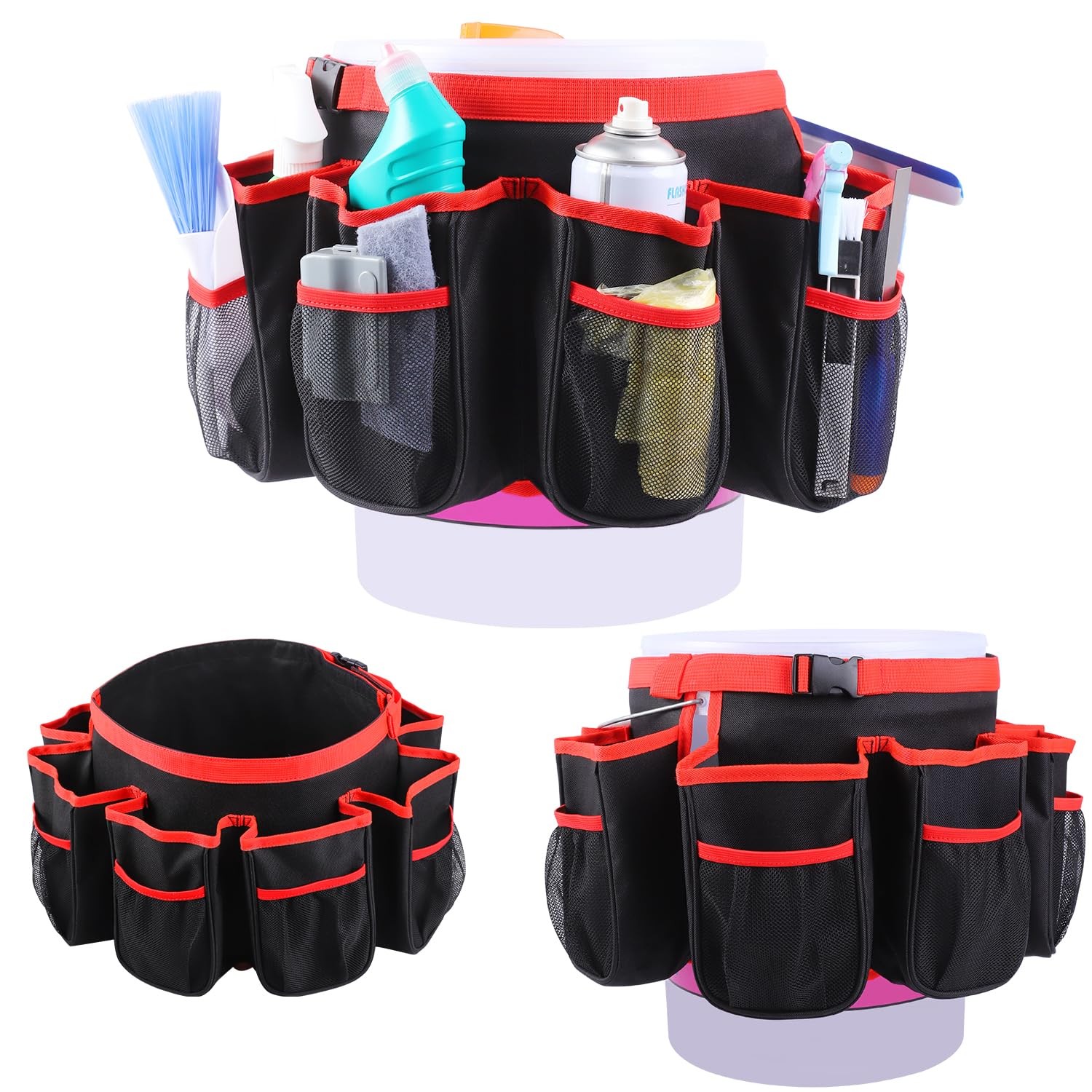 ZIORS Bucket Cleaning Tool Organizer,Wash Tool Caddy 5-Gallon Organizer,5 Gal…