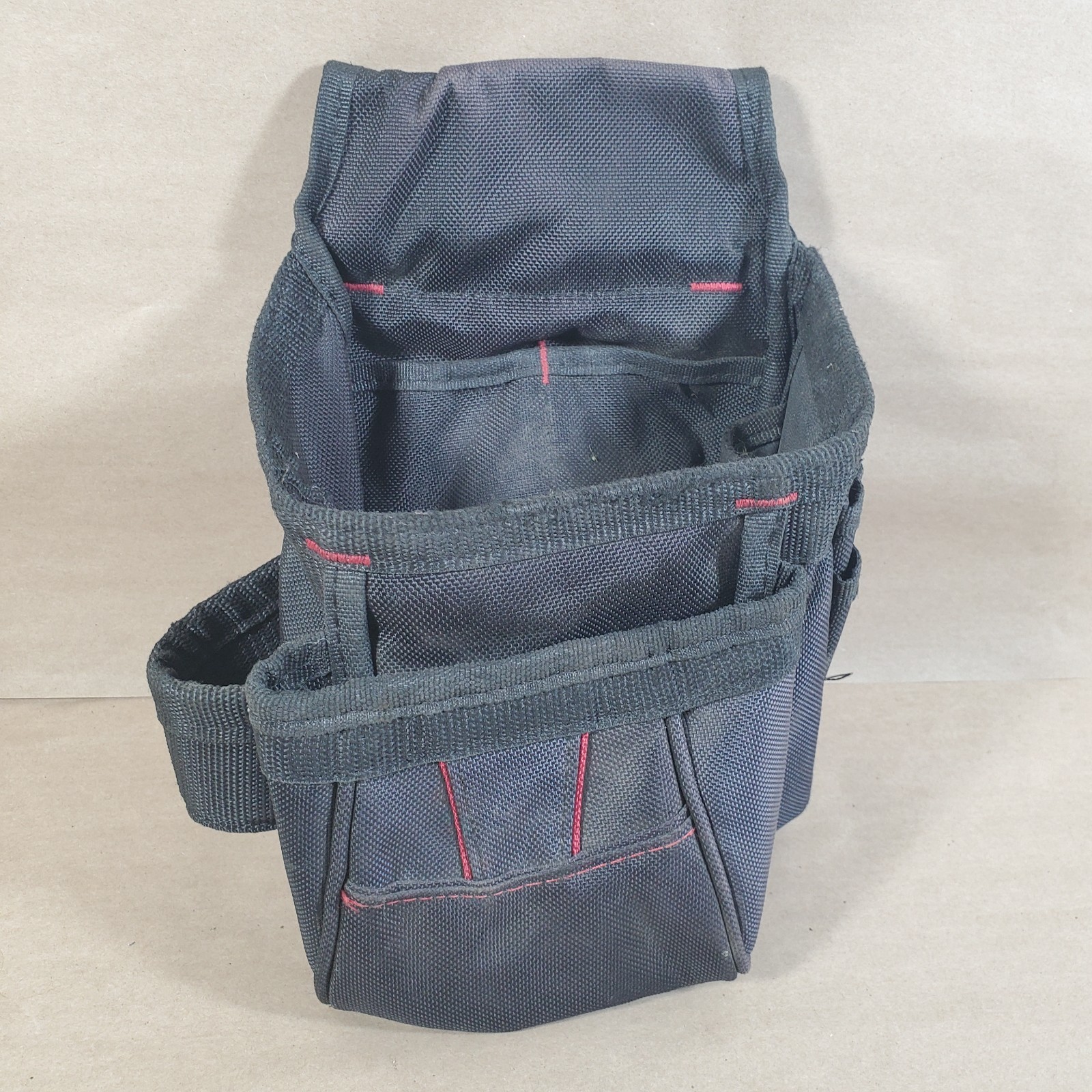 Black Nylon Tool Pouch Utility Belt Holder Multi-Pocket Carpenter Electrician Ba